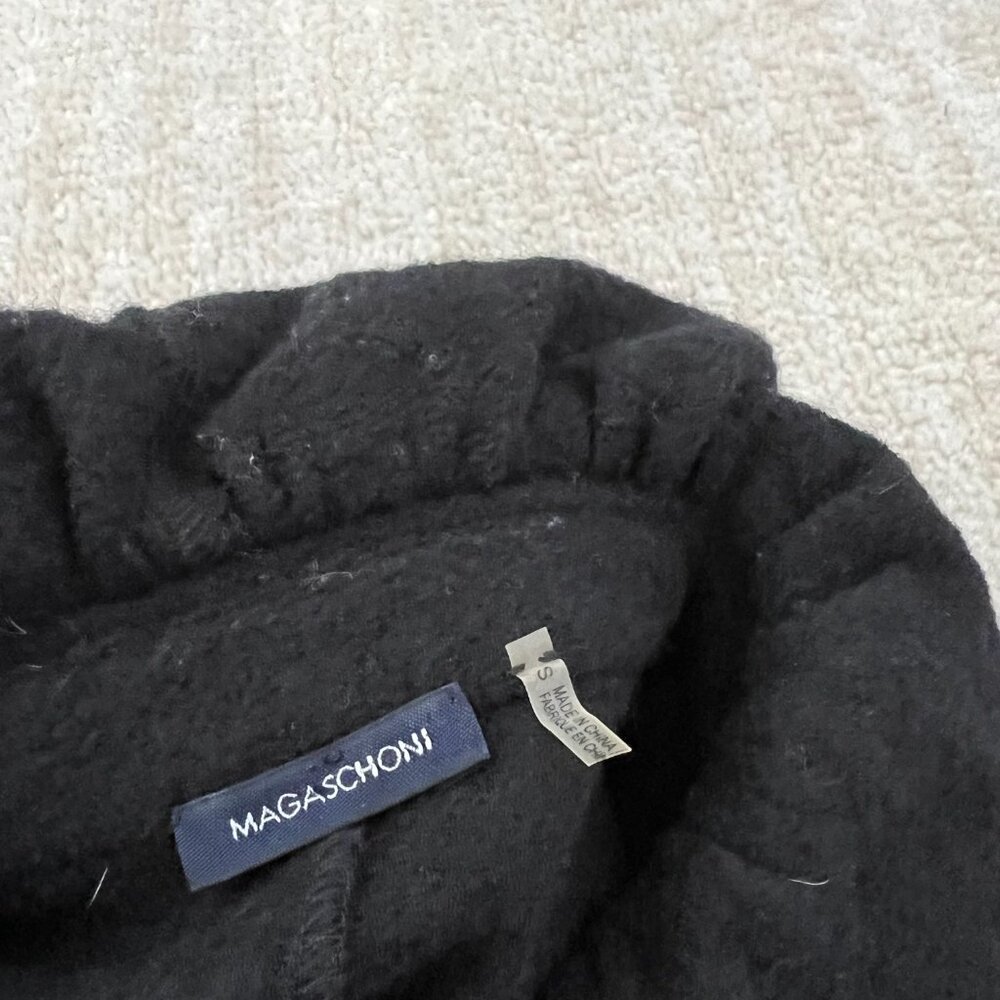 Magaschoni Wool Ruffle Black Jacket S - Picture 2 of 9